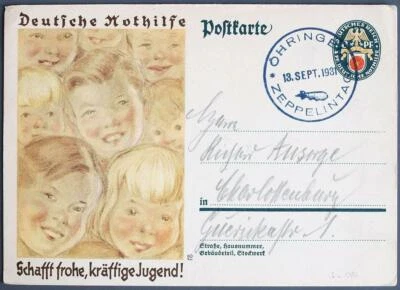 GERMANY 1931 ZEPPELIN Öhringen Postmark on Nothilfe/Aid Pic PSC PPC to Berlin !! - Image 1 of 2
