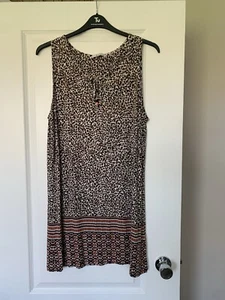 Ladies Sleeveless Longline Animal Print Summer Tunic Top Size 18 - Picture 1 of 5