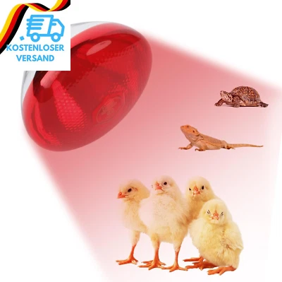 REPTI HOME Reptilien Wärmelampe Terrarium, 250W Rotlichtlampe Terrarium Für Hühn