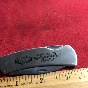 DEER CREEK ARCHERY STAINLESS LOCKBACK  KNIFE  KNIVES S26 - Picture 1 of 5