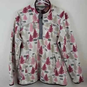 Women's Orvis Fleece Pullover Trees and Bears Cream, Pink, Gray Size Large - Picture 1 of 10