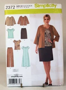 Pattern Misses/Womans Jacket  Dress  Top  Skirt  Pants Sz 10-18 Simplicity 2372 - Picture 1 of 2