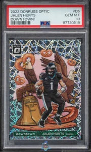 2023 Jalen Hurts PSA 10 Donruss Optic Downtown #D5 - Picture 1 of 2