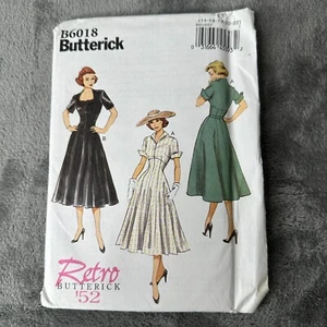 Butterick Pattern B6018 Sz 14-22 Retro 1952 Midi Dress Princess Seam 2 Styles - Picture 1 of 8