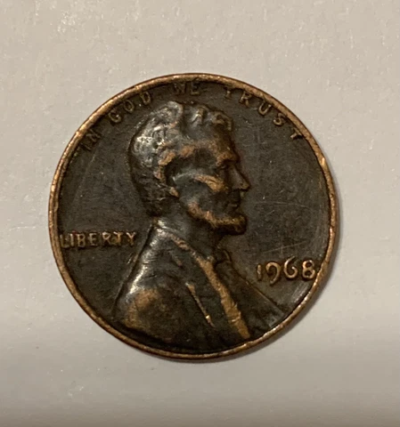 1968 ERROR LINCOLN PENNY NO MINT MARK and ERROR ON TOP RIM Cover