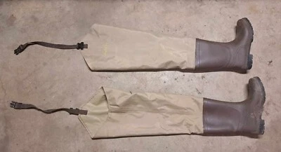Cabela's Khaki Brown Hip Waders Size 7 SHIPS WORLDWIDE - Image 1 of 4