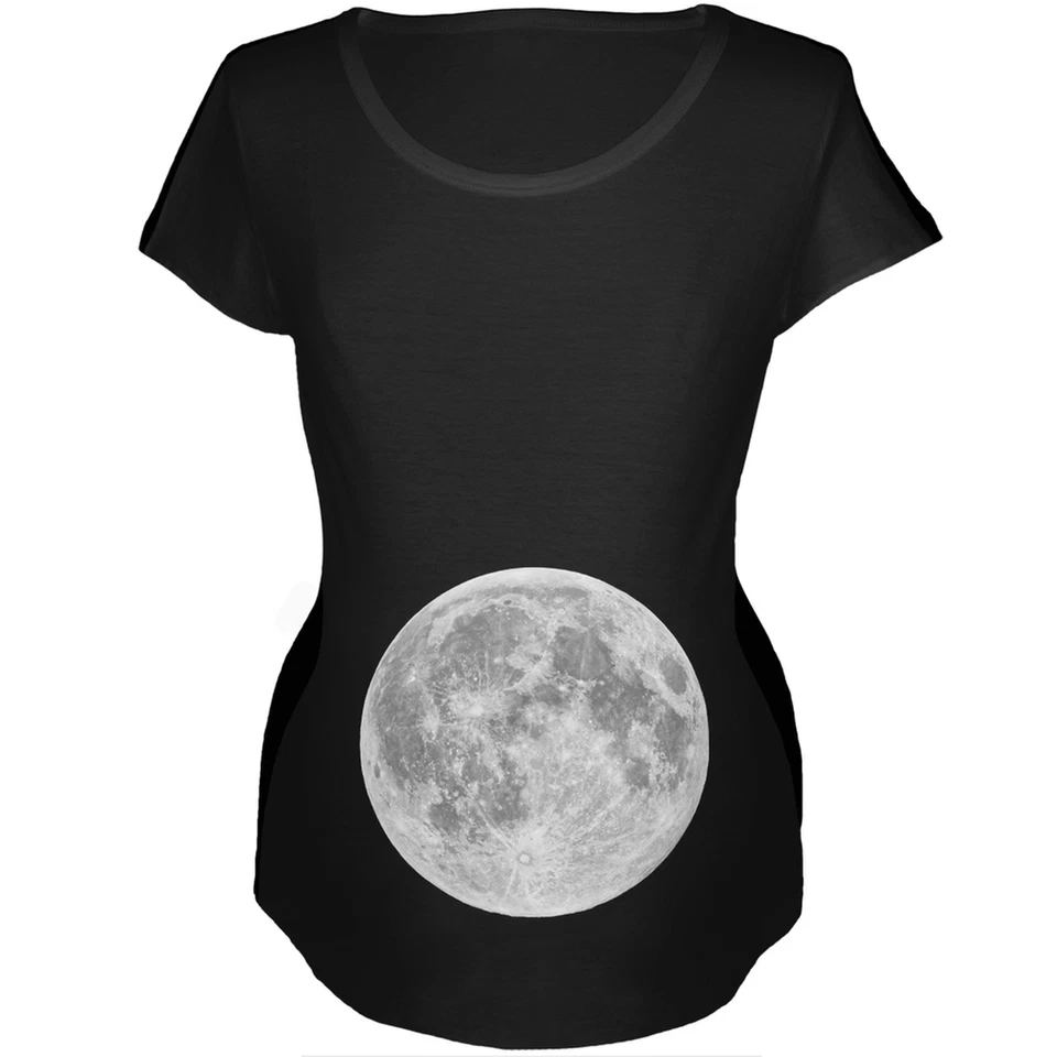 Camiseta suave de maternidad Earth's Moon Belly negra Foto 1 de 1