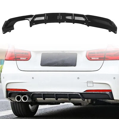 Rear Bumper Diffuser Lip For BMW 3 Series F30 F31 M-Sport 2012-2018 Gloss Black - Image 1 of 4