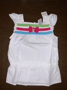 GYMBOREE "Ice Cream Sweetie” White Ruffle Peplum Top With Ice Cream Size 4 - Picture 1 of 3