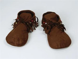 Ladies Indian Moccasins / Fancy Dress Hippy Shoes size 4-7 - Picture 1 of 4