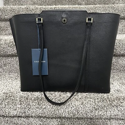 NUEVO Bolso de Mano Cole Haan Everyday Grand Series Cuero Negro Cremallera Superior, Ventas al por menor $310 Foto 1 de 4