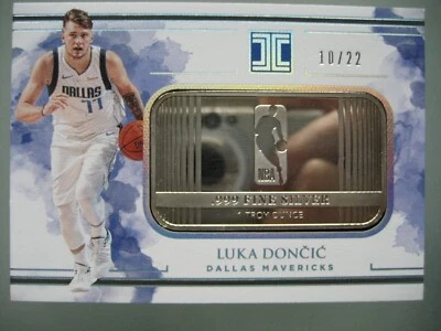 2018 Panini Impeccable #26 Luka Doncic Rc 1 troy oz Silver Bar NBA Logoman /22 - Image 1 of 4