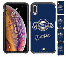 Official MLB ShockProof Hybrid Cover Case for Cell Phone - Milwaukee Brewers 