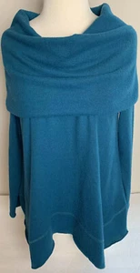 SOFT SURROUNDINGS Extra Small XS TEAL AVA TUNIC COWL NECK LONG SLEEVE TOP - Picture 1 of 12