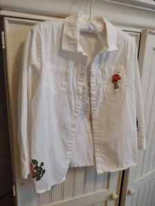 Harry Potter Wizarding World White/Herbology Long Sleeve button Down Girls XL/14 - Picture 1 of 3