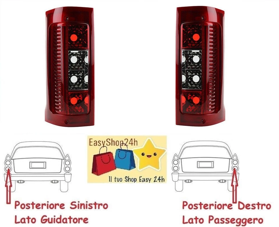 SET 2 Feu Arriere Pour Fiat Ducato Citroen Jumper Peugeot Boxer 01 Phare Lumier - Photo 1/1