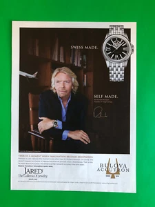 BULOVA ACCUTRON WATCH ORIGINAL PRINT AD ADVERTISEMENT RICHARD BRANSON - Picture 1 of 1