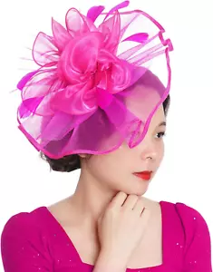 Fascinators for Women Church Derby Fascinator Hat for Cocktail Tea Party Wedding - Picture 1 of 7
