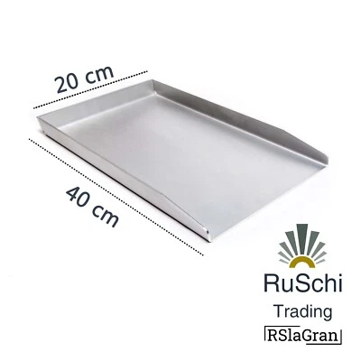 MARKENLOS BBQ-RuSchi universal Grillplatte aus Edelstahl BBQ Grillaufsatz Plancha 20x40cm