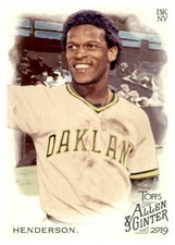 2019 Rickey Henderson Oakland Athletics Allen and Ginter Baseball Card # 46