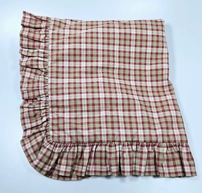 Waverly Luxury Collection Euro Sham Plaid Red Tan Ruffles Rustic Cabin Christmas - Image 1 of 4