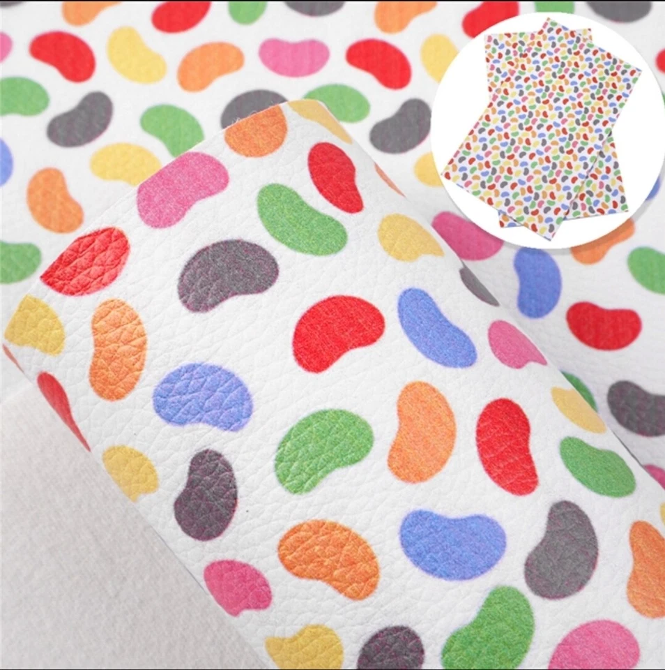 Jelly Beans Pascua SÁBANA DE CUERO SINTÉTICO 8" X 12" 1076395 Candy Bean LITCHI Foto 1 de 1