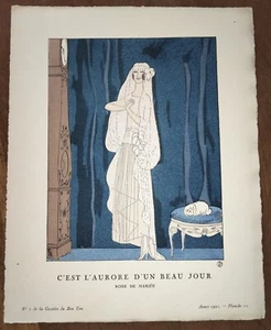 Bénito C'EST L'AURORE D'UN BEAU JOUR Gazette du Bon Ton EO 1921 Robe de mariée - Picture 1 of 6