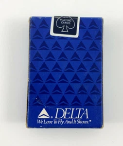 Vintage Delta Airlines Playing Cards. SEALED Deck. Blue over Blue. Circa 1980's. - Picture 1 of 6