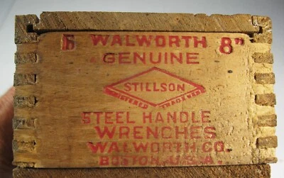 Vintage Wood Stillson Steel Handle Wrench Shipping Box - Image 1 of 4