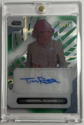 2024 Star Wars High Tek Admiral Ackbar Tim Rose Green Auto  07/10 - Image 1 of 2