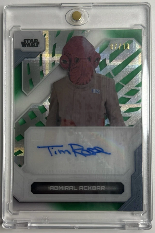 2024 Star Wars High Tek Admiral Ackbar Tim Rose Green Auto  07/10 - Image 1 of 2
