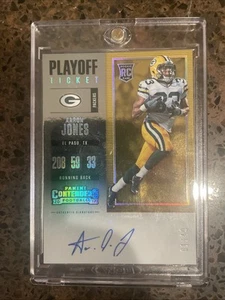 2017 Panini Contenders Rookie Ticket Aaron Jones #139 Playoff Ticket /49 (AU) - Picture 1 of 2