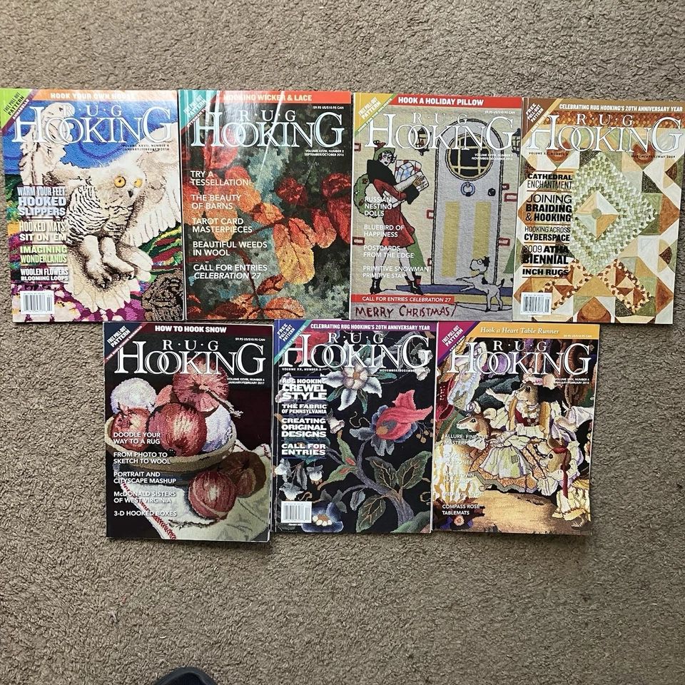 Lot of 7 Rug Hooking Magazines Assorted Years w/ Intact Patterns - Image 1 of 4