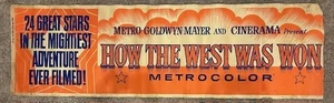HOW THE WEST WAS WON Original 24" x 81" Silk Screen Banner - 1963 - VERY RARE! - Picture 1 of 5