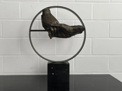 Moderne Bronzefigur Hände – Kunstskulptur Deko 46x34x12cm – für Innen & Außen - Bild 1 von 4