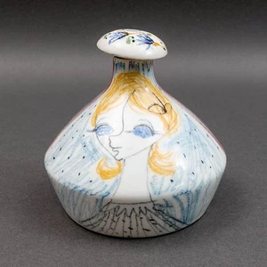 Milvia Quadrifoglio Italien Vintage handbemalte Keramik Flasche (lesen) - Bild 1 von 9