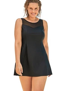Swimsuits for All Women's Mesh High Neck Swimdress (Plus Sizes Available) - Picture 1 of 14