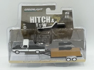 GREENLIGHT HITCH TOW SERIES 1 1971 CHEVROLET CHEYENNE TRUCK FLATBED TRAILER - Image 1 of 2