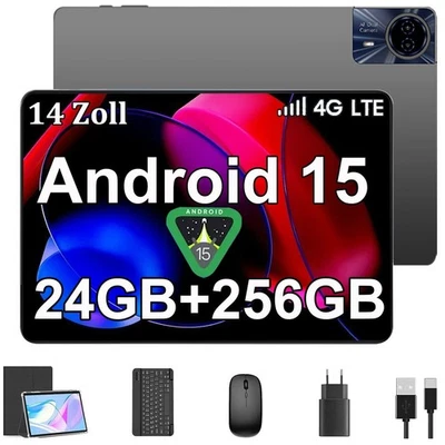 2025Neu 5G WiFi Pad 14" Android 16 Tablet 24GB+256GB 8000mAh 4G LTE 2SIM Netflix - Bild 1 von 4