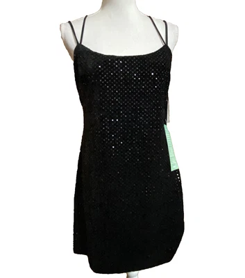NWT WOMEN DRESS City Triangles S13 Sequined V-Neck Cross Back & Spaghetti Str - Image 1 of 4