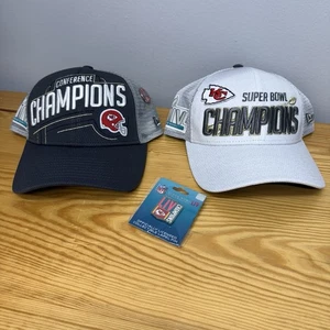 New Era 9Forty LIV 54 Super Bowl Champions KC Kansas City Chiefs 2 Hat 2 Pin Lot - Picture 1 of 5