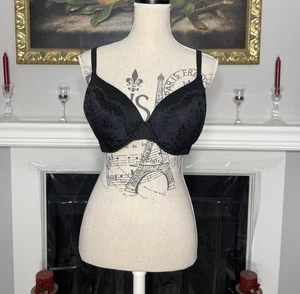 Victoria's Secret Bra Black Lace Adjustable Straps Lightly Padded 36DD - Picture 1 of 7