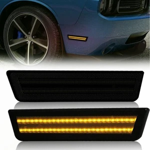 2X Lente de humo LED Luz de marcado lateral para Dodge Challenger 2008-2014 Ámbar delantero - Imagen 1 de 5