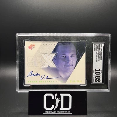 Brian Urlacher 2000 UD SPX RPA Rookie Patch Auto /2000 HoF Bears SGC 8 - Image 1 of 3