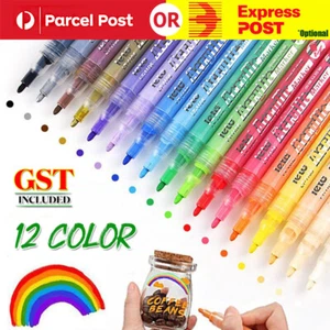 12pcs set acrylic paint pens sets fine art marker metal glass rock waterproof - Picture 1 of 12