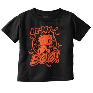 Halloween Betty Boop Cartoon Bats Be My Boo Toddler Girl Youth T Shirt For Kids - Picture 1 of 5
