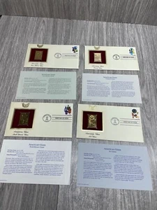 Gold Replica Stamps 1st Day Issue Info Cards Lot of 4 1999 American Glass - Picture 1 of 8