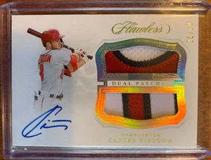 CARTER KIEBOOM 05/10 Auto Dual Patch 2019 Panini Flawless NATIONALS - Picture 1 of 1