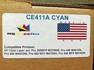 HQ Supplies Replacement Toner Cartridge CE411A CYAN NEW - Picture 1 of 3
