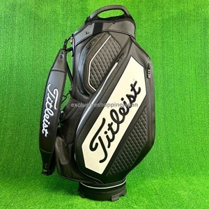 Titleist Mens Golf Premium Cart Bag 2023 10 x 47inch 15-way Divider Black White - Picture 1 of 19
